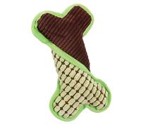 DAFORERAL Plush Pet Toy Bone Shape 8.5x4.9x2.2in, Corn Fleece And Canvas Chew Toy With PP Cotton Filling And Built-In Sound For Dogs And Cats Interactive Play (green)