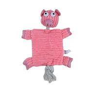 DAFORERAL Plush Pig Squeaky Dog Toy, Interactive Cotton Rope Tail Tug of War Toy for Boredom Relief and Teeth Cleaning