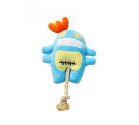 DAFORERAL Plush Sea Monster Pet Toy with Squeaker and Cotton Rope, Durable Chew Toy for Cats and Dogs, Soft Fabric Interactive Toy for Boredom and Teething Relief (sky blue)