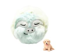 DAFORERAL Plush Sloth Face Ball Dog Toy, 11cm Durable Squeaky Chew Toy for Outdoor Fetch and Stress Relief, Soft Spiky Ball for Medium Dogs (Blue sloth)