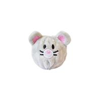 DAFORERAL Plush Squeaky Ball for Dogs, Bouncy TPR Core with Pig Rabbit Mouse Puppy Faces, Interactive Pet Toy for Chasing and Chewing (little mouse)
