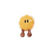 DAFORERAL Plush Squeaky Dog Toy with Crinkle Sound, Breakfast Bread Design, Chew-Resistant Interactive Toy for Dogs and Cats, Soft Fabric for Boredom Relief and Daily Play (cookie)