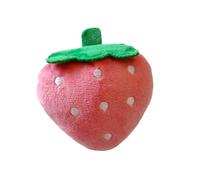 DAFORERAL Plush Strawberry Dog Squeaky Toy, Soft Fruit Shape Puppy Mastication Toy for Boredom Relief (Pink)