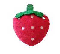 DAFORERAL Plush Strawberry Dog Squeaky Toy, Soft Fruit Shape Puppy Mastication Toy for Boredom Relief (Red)