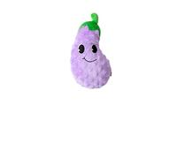 DAFORERAL Plush Vegetable Fruit Dog Toy, Squeaky Chew Toy for Dogs, Dual Sound Design for Boredom Relief and Dental Cleaning (eggplant)