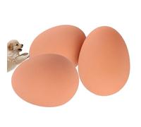 DAFORERAL Realistic Egg Shape Dog Toy, 3 Pack Bouncy Chew Balls for Pets, Durable Rubber Teething Toy for Dogs, Interactive Training & Dental Cleaning