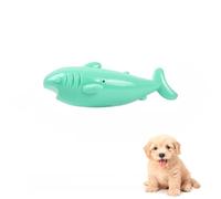 DAFORERAL Shark Shape TPR Dog Toy, Chew Play for Teeth Cleaning and Indoor Throwing Fun (Green)