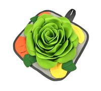 DAFORERAL Small Pet Snuffle Mat for Rabbits, Hamsters, and Guinea Pigs, 30×30cm Flower Feeding Toy for Slow Eating, Stress Relief, and Mental Stimulation (Green)