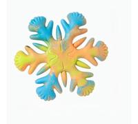 DAFORERAL Snowflake Shape Dog Chew Toy for Large Dogs, Durable Silicone Interactive Toy for Corgi Border Collie, Teeth Cleaning Training Play (colorful)