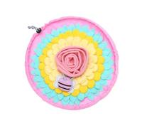 DAFORERAL Snuffle Mat for Pets, 15.7-Inch Foldable Foraging Mat with Plush Bee Design, Slow Feeding Puzzle Toy for Cats, Small Dogs, and Small Pets, Anti-Slip Bottom (Yellow)