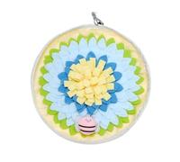 DAFORERAL Snuffle Mat for Pets, 15.7-Inch Foldable Foraging Mat with Plush Bee Design, Slow Feeding Puzzle Toy for Cats, Small Dogs, and Small Pets, Anti-Slip Bottom (Blue)