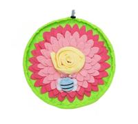 DAFORERAL Snuffle Mat for Pets, 15.7-Inch Foldable Foraging Mat with Plush Bee Design, Slow Feeding Puzzle Toy for Cats, Small Dogs, and Small Pets, Anti-Slip Bottom (Red)