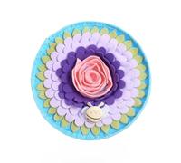 DAFORERAL Snuffle Mat for Pets, 15.7-Inch Foldable Foraging Mat with Plush Bee Design, Slow Feeding Puzzle Toy for Cats, Small Dogs, and Small Pets, Anti-Slip Bottom (Purple)