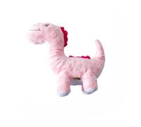DAFORERAL Squeaky Dinosaur Dog Toy, Plush Chew Toy for Small and Medium Dogs with BB Squeaker and Crinkle Sound (Pink (20 * 21cm))