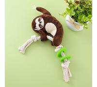 DAFORERAL Squeaky Dog Toy - Durable & Chew-Resistant Plush Toy for Puppies, Small Dogs, and Cats - Sloth & Koala Design - Interactive and Fun (Brown Sloth)