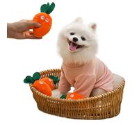 DAFORERAL Squeaky Plush Carrot Toy for Small Dogs and Cats, Cute Smile Embroidered Design, BB Sound Soft Chew Toy for Puppy Chihuahua Pomeranian Yorkie