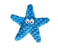 DAFORERAL Starfish Dog Toy Plush Chew Toy, BB Sound & Crinkle, Treat-Hiding Snuffle Interactive Play (Blue)