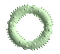 DAFORERAL TPR Hedgehog Ring Dog Chew Toy, Durable Teething Toy with Food Slot and Massage Bumps, Teeth Cleaning Interactive Toy for Small Dogs (Green)