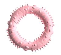 DAFORERAL TPR Hedgehog Ring Dog Chew Toy, Durable Teething Toy with Food Slot and Massage Bumps, Teeth Cleaning Interactive Toy for Small Dogs (Pink)