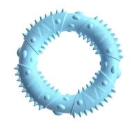 DAFORERAL TPR Hedgehog Ring Dog Chew Toy, Durable Teething Toy with Food Slot and Massage Bumps, Teeth Cleaning Interactive Toy for Small Dogs (Blue)