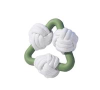 DAFORERAL TPR Triangle Dog Chew Toy, Interactive Tug and Teeth Cleaning Toy with Rope Knots, Flexible and Durable for Medium Dogs, 13x13cm (Green)