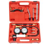 DAFSXZQR Automotive Cylinder Leak Down Tester Engine Compression Dual Gauge Leakdown Detector Tool Set Compatible With Various Engine Models(RED)