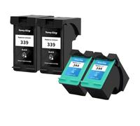 DAFSXZQR Compatible Ink Cartridges TONEY KING 339 344 Replacement For 339 Works With 344 For DeskJet 5740 5745 5940 6520 6540 6540d 6620 6840 9800 Printers(2Black2Color)