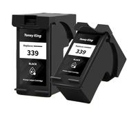 DAFSXZQR Compatible Ink Cartridges TONEY KING 339 344 Replacement For 339 Works With 344 For DeskJet 5740 5745 5940 6520 6540 6540d 6620 6840 9800 Printers(2Black)