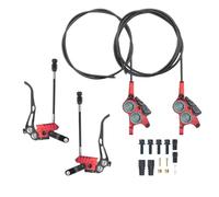 DAFSXZQR IIIPRO 4-Piston Mountain Bike Hydraulic Disc Brake Lightweight Split-Type Caliper With Internal Routing Compatible With MTB(PEERAGE4 Red)