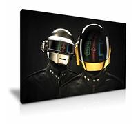 Daft Punk Music DJ Funky Poster Canvas Print Wall Art - For Daft Punk Fans Modern Family Home Office Garden Room Gym Hotel Decoration (M: 61cm X 41cm)