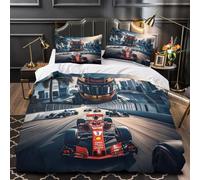DAFUfbw 3D Formulaa Racing Design Duvet Cover, Raikonen Pattern Bedding Set Individuality Comforter Cover with Zipper Closure Breathable Quilt Cover Super King（260x220cm）