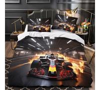DAFUfbw 3D Pattern Formulaa Racing Comforter Cover, Soft Racing Car Duvet Cover Super King（260x220cm） with Pillowcase, Cozy Bed-Sets, Luxe Formulaa Racing Bedding Set for Teens Adults
