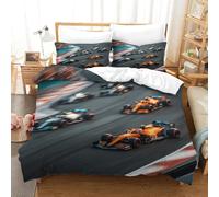 DAFUfbw 3D Printed Pattern Grand Prix Racing Duvet Cover Set Breathable Formula Racing Bedding Set Comfortable Comforter Cover for Kids & Adults Washable Quilt Cover Set Double（200x200cm）