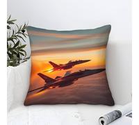 DAFUfbw 45x45cm Fighter Jet Cushion Covers, Microfiber Decorative Warplane Throw Pillow Covers for Sofa Couch Car Bedroom Home Decor