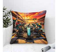 DAFUfbw 50x50cm Formulaa Racing Cushion Covers, Microfiber Decorative Pit Stop Throw Pillow Covers for Sofa Couch Car Bedroom Home Decor