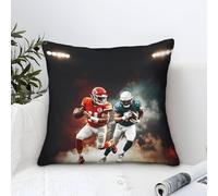 DAFUfbw American Football Cushion Covers 50x50cm, Thenfl Football Polyester Microfiber Decorative Throw Pillow Covers for Sofa Couch Bed Home Patio Outdoor Decor