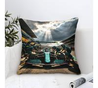 DAFUfbw Cushion Covers 40x40cm - Luxury Formulaa Racing Square Throw Pillow Cases - Decorative Soft Pit Stop Cushion Cover for Sofa Couch Bedroom with Invisible Zipper