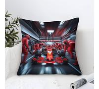 DAFUfbw Cushion Covers 45x45cm - Luxury Ferrarii Racing Square Throw Pillow Cases - Decorative Soft Formulaone Cushion Cover for Sofa Couch Bedroom with Invisible Zipper