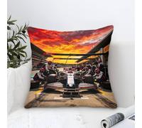 DAFUfbw Decorative Microfiber 50x50cm Cushion Covers 50x50cm, Rectangular Pit Stop Throw Pillow Covers for Garden Patio Living Room Couch Sofa