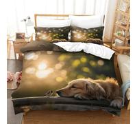 DAFUfbw Dogs Bedding Set Finesse Duvet Cover, Sheet with Pillow Cases Breathable Brushed Microfiber Golden Retriever Comforter Cover with Hidden Zipper, Luxury Quilt Cover Set King（220x240cm）