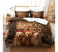 DAFUfbw Dogs Bedding Set Finesse Microfiber Labrador Duvet Cover Set Zipper Closure Comforter Cover Ultra Soft Quilt Cover for Girls, Boys And Teens with Pillowcases King（220x240cm）