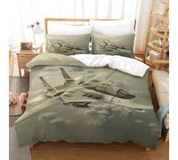 DAFUfbw Fighter Aircraft Quilt Cover Printed Duvet Cover Set Soft Microfiber Jets Bedding Set for Adults Teenager Kids Comforter Cover with Zipper Closure for Home Decoration Double（200x200cm）