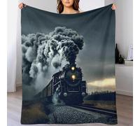 DAFUfbw Fleece Steam Train Blanket Sofa Throw 50x60inch(127x152cm) - Fluffy Soft Warm Versatile Choochoo Blanket for Sofa/Couch/Bed Throw, Portable Fleece Travel Blanket