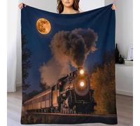 DAFUfbw Fleece Steam Train Blanket Sofa Throw 50x60inch(127x152cm) - Fluffy Soft Warm Versatile Choochoo Blanket for Sofa/Couch/Bed Throw, Portable Fleece Travel Blanket