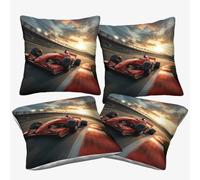 DAFUfbw Formulaa Racing Cushion Cover 3D Pattern, 45x45cm, 4pcs Pillow Cover Racing Car Ornament Decor for Home Livingroom Couch Bed Sofa Decorate Throw Pillow Case Elephant Gift