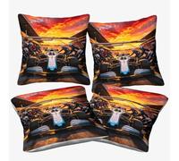 DAFUfbw Formulaa Racing Cushion Cover 45x45cm, 4pcs, Pit Stop Throw Pillow Case Decor for Home Livingroom Couch Bedroom Sofa Decorate