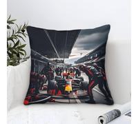 DAFUfbw Formulaa Racing Cushion Covers 40x40cm, Pit Stop Polyester Microfiber Decorative Throw Pillow Covers for Sofa Couch Bed Home Patio Outdoor Decor