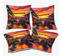 DAFUfbw Formulaa Racing Cushion Covers 45x45cm, 4pcs, Pit Stop Throw Double Printed Pillow Case Formulaa Racing Accent Pillow Covers