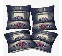 DAFUfbw Formulaa Racing Cushion Covers 45x45cm, 4pcs, Racing Car Throw Pillow Covers Decorative Pillows Covers for Sofa Bed Livingroom
