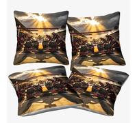 DAFUfbw Formulaa Racing Throw Pillow Cover 45x45cm, 4pcs, Rectangle Pillow Cases Home Decorative Microfiber Pit Stop Cushion Cover for Bed Sofa